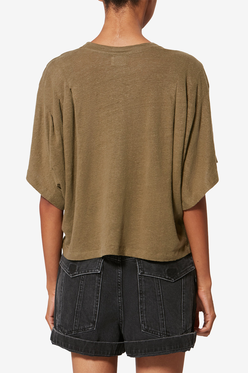 T-shirt kyanza aus leinen - Dark khaki - Woman - 5