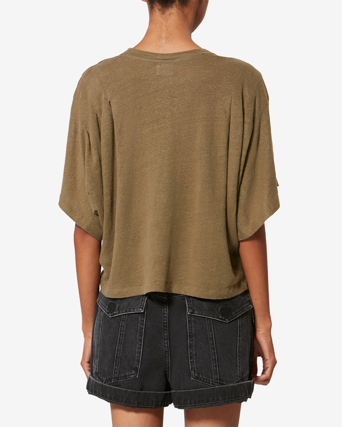 Kyanza linen t-shirt - Dark khaki - Woman - 4