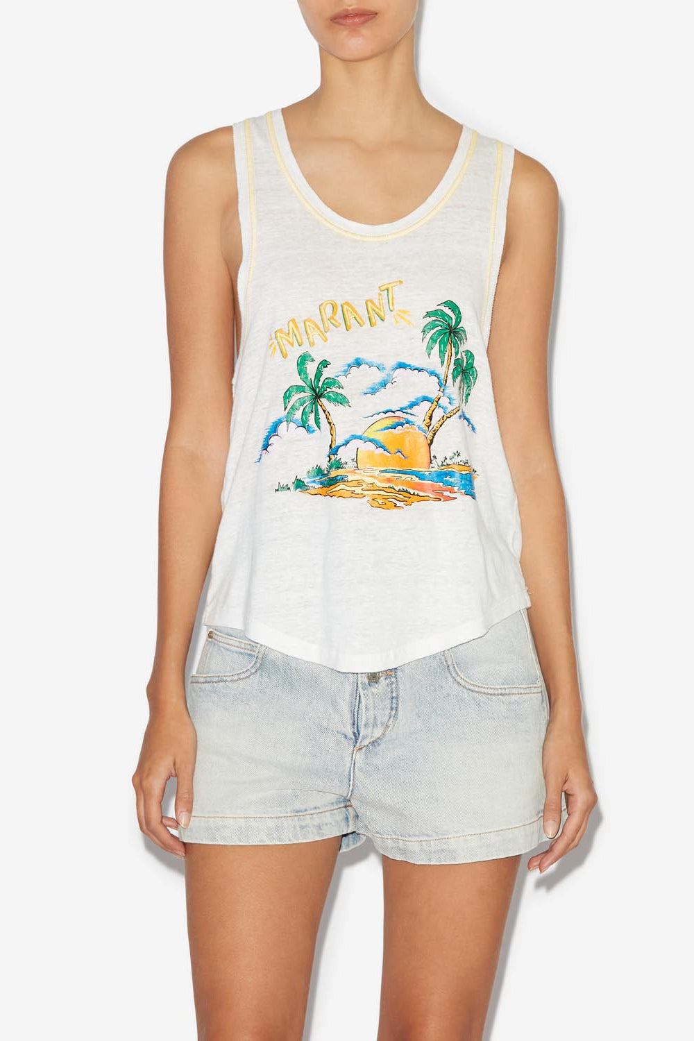 Arielle linen tank top - Blanco - Woman - 4