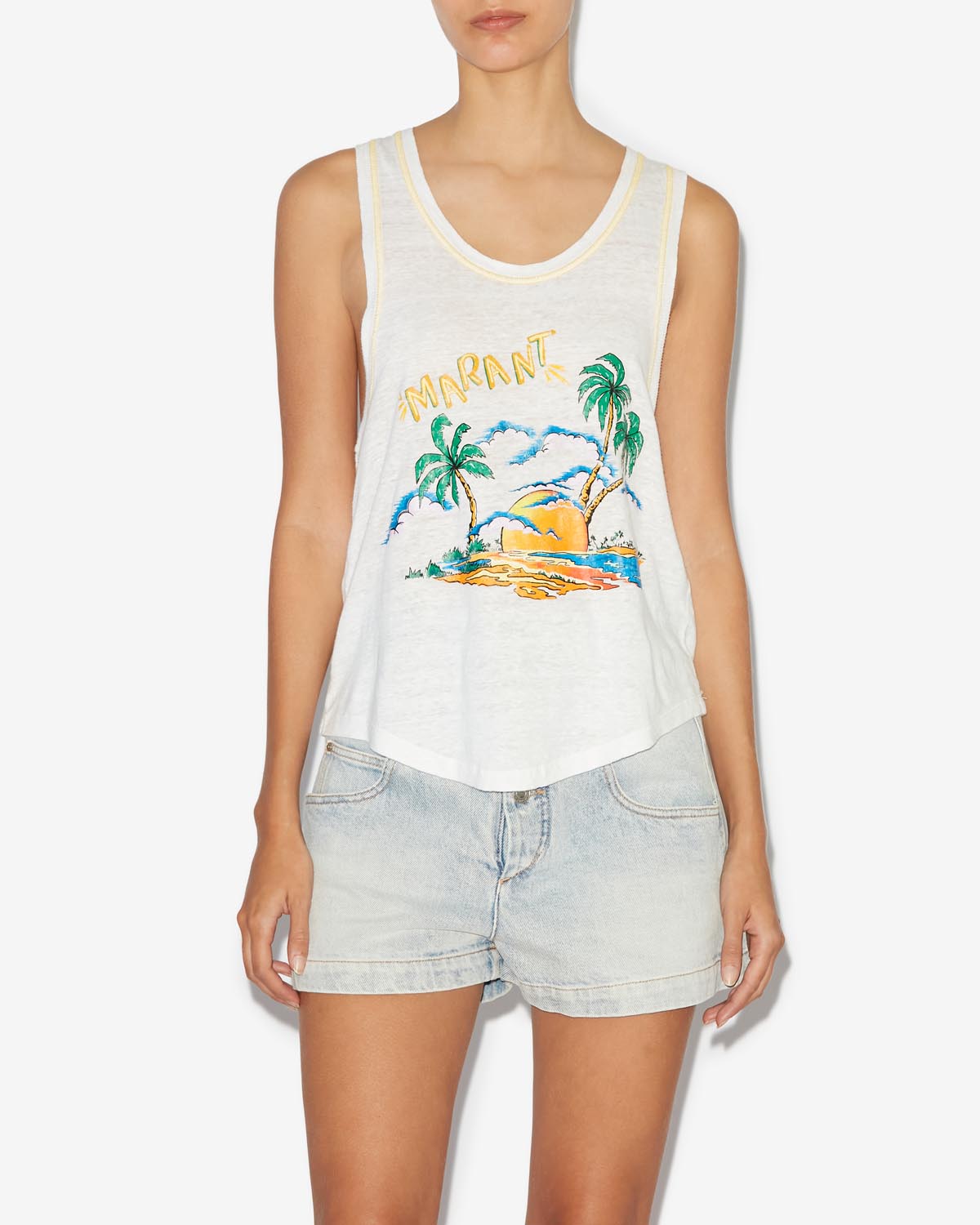 Arielle linen tank top - 하얀색 - Woman - 3