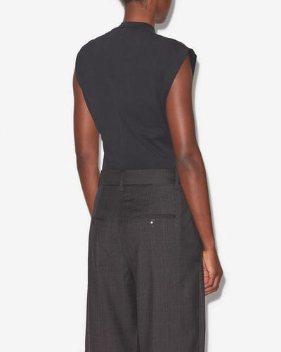 Camiseta asimétrica de manga corta nayda - Negro - Woman - 7