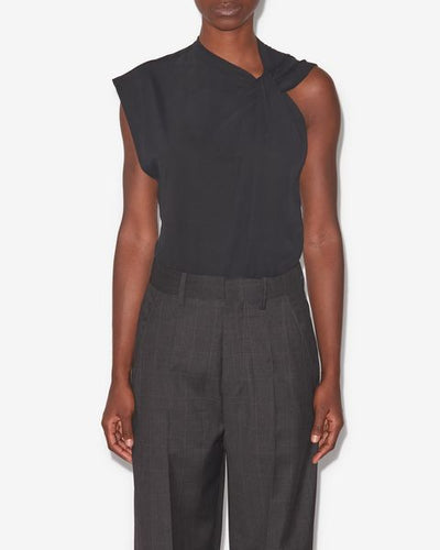 Camiseta asimétrica de manga corta nayda - Negro - Woman - 5