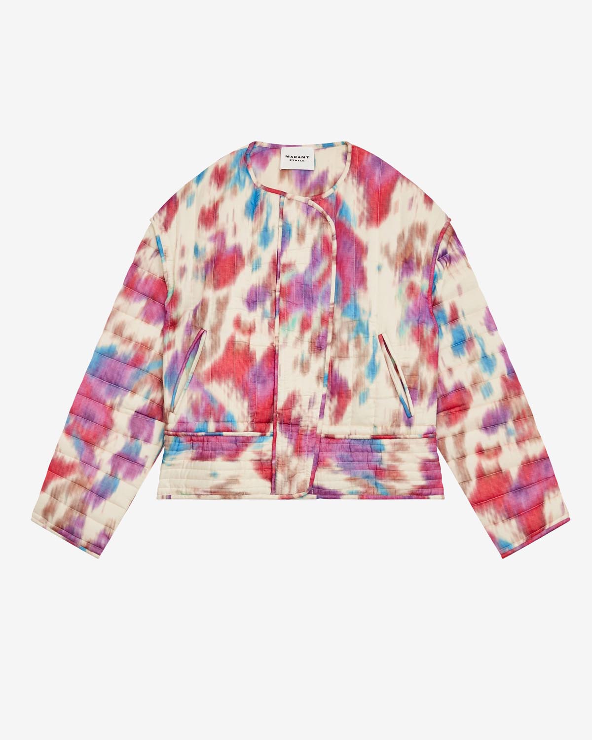 Veste courte matelassée gelio - Beige-framboise - Woman - 5