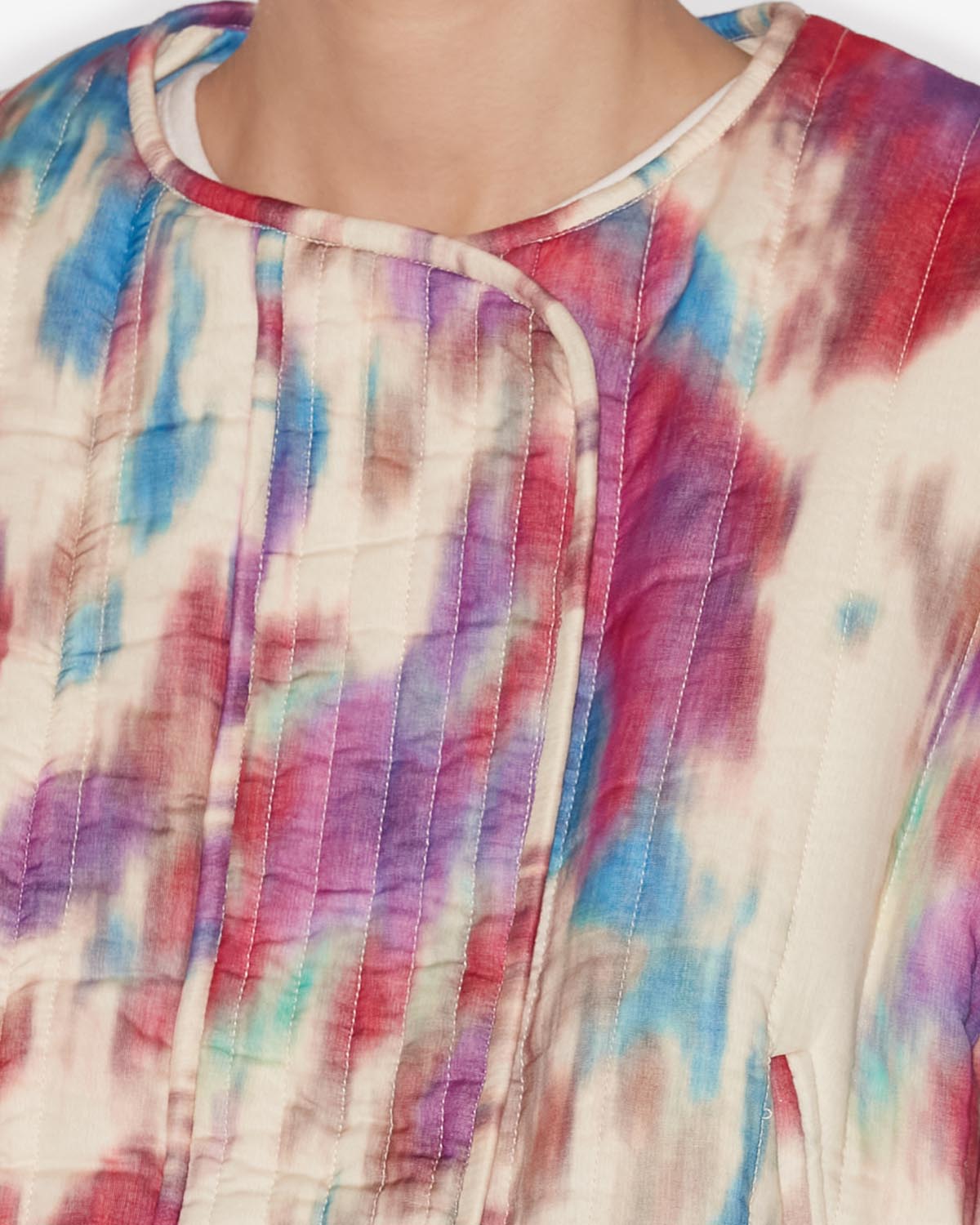 Veste courte matelassée gelio - Beige-framboise - Woman - 2