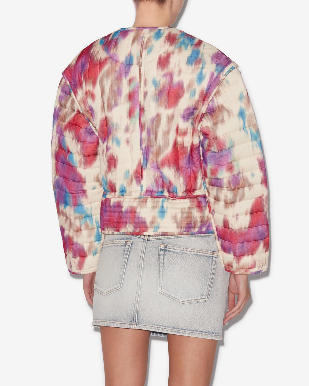 Veste courte matelassée gelio - Beige-framboise - Woman - 4