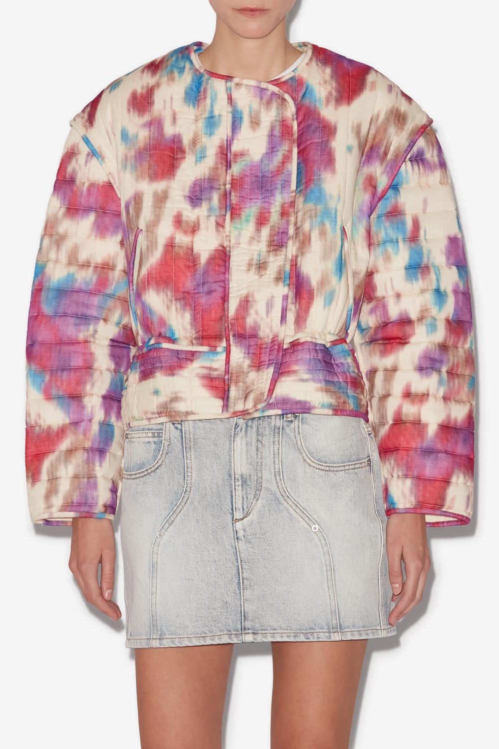 Gelio quilted jacket - Beige-raspberry - Woman - 4