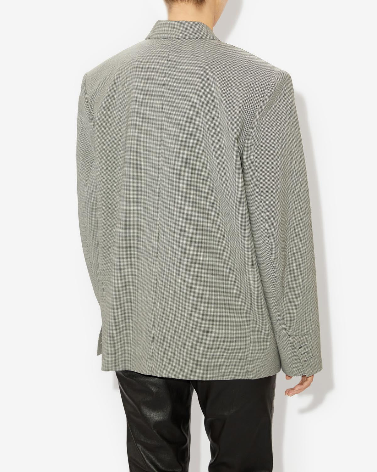 Americana cruzada con cuello solapa klero - Ecru and black - Woman - 4