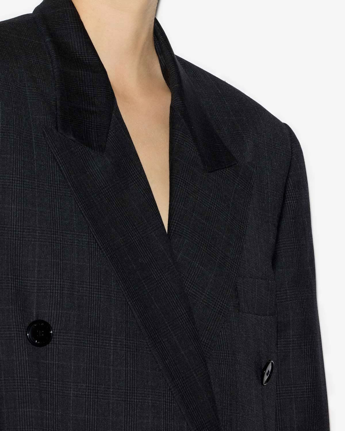 Klero glen plaid wool suit jacket - Anthracite - Woman - 2
