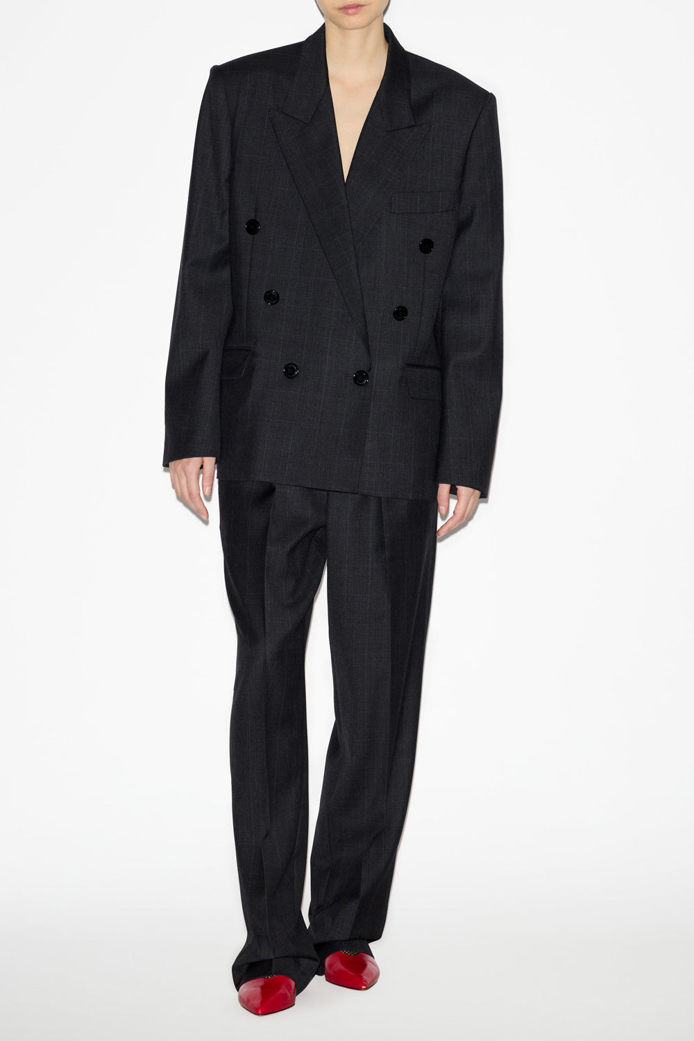 Klero glen plaid wool suit jacket - Anthracite - Woman - 2