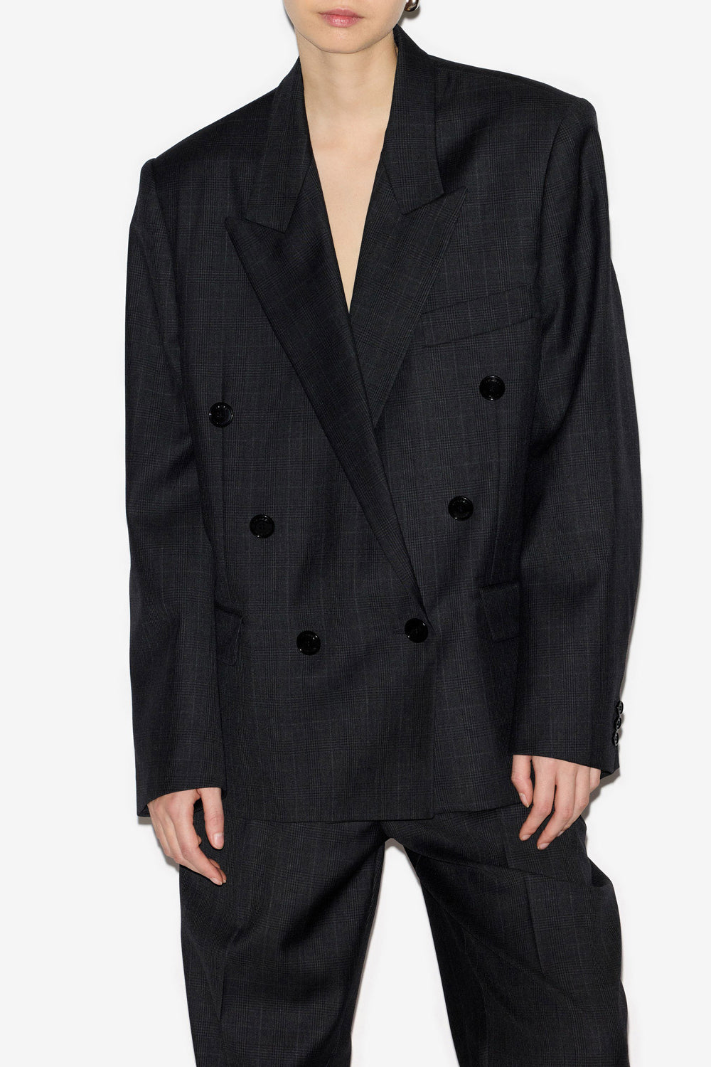 Klero glen plaid wool suit jacket - Anthracite - Woman - 4