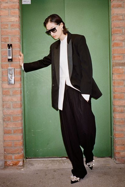 Peagan plain wool jacket - Black - Woman - 2