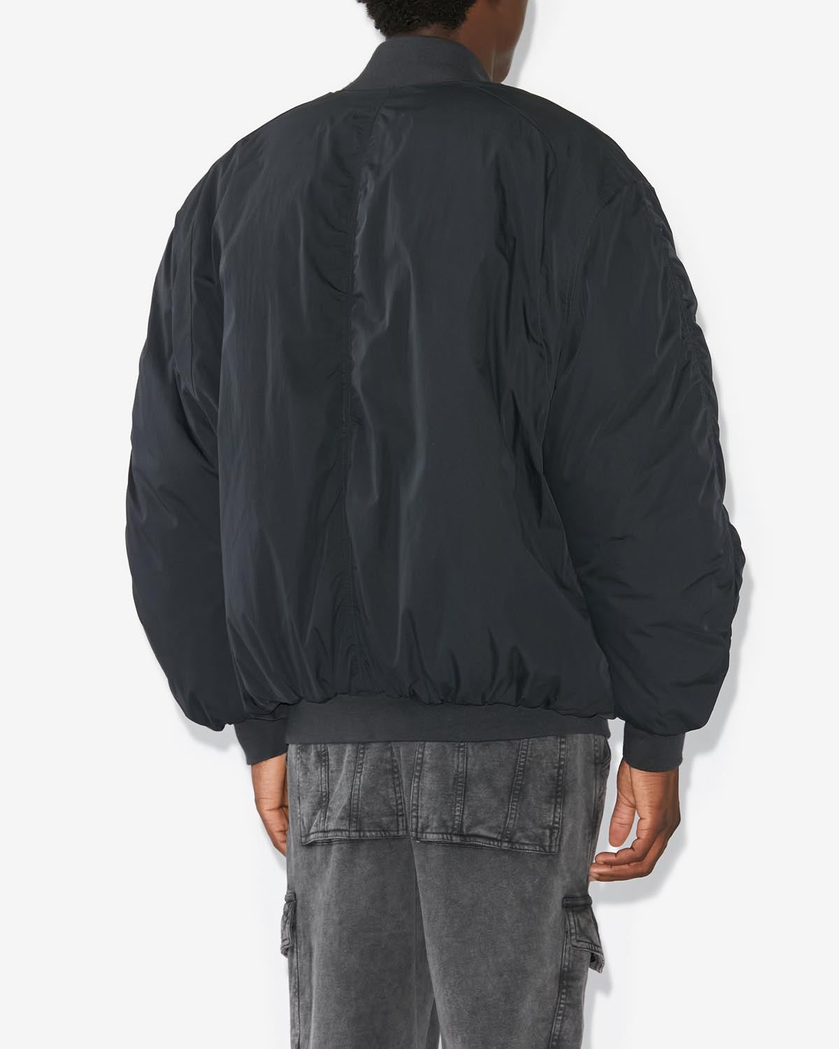 Bakya oversize bomber 재킷 Man 검정으로 씻어낸 5