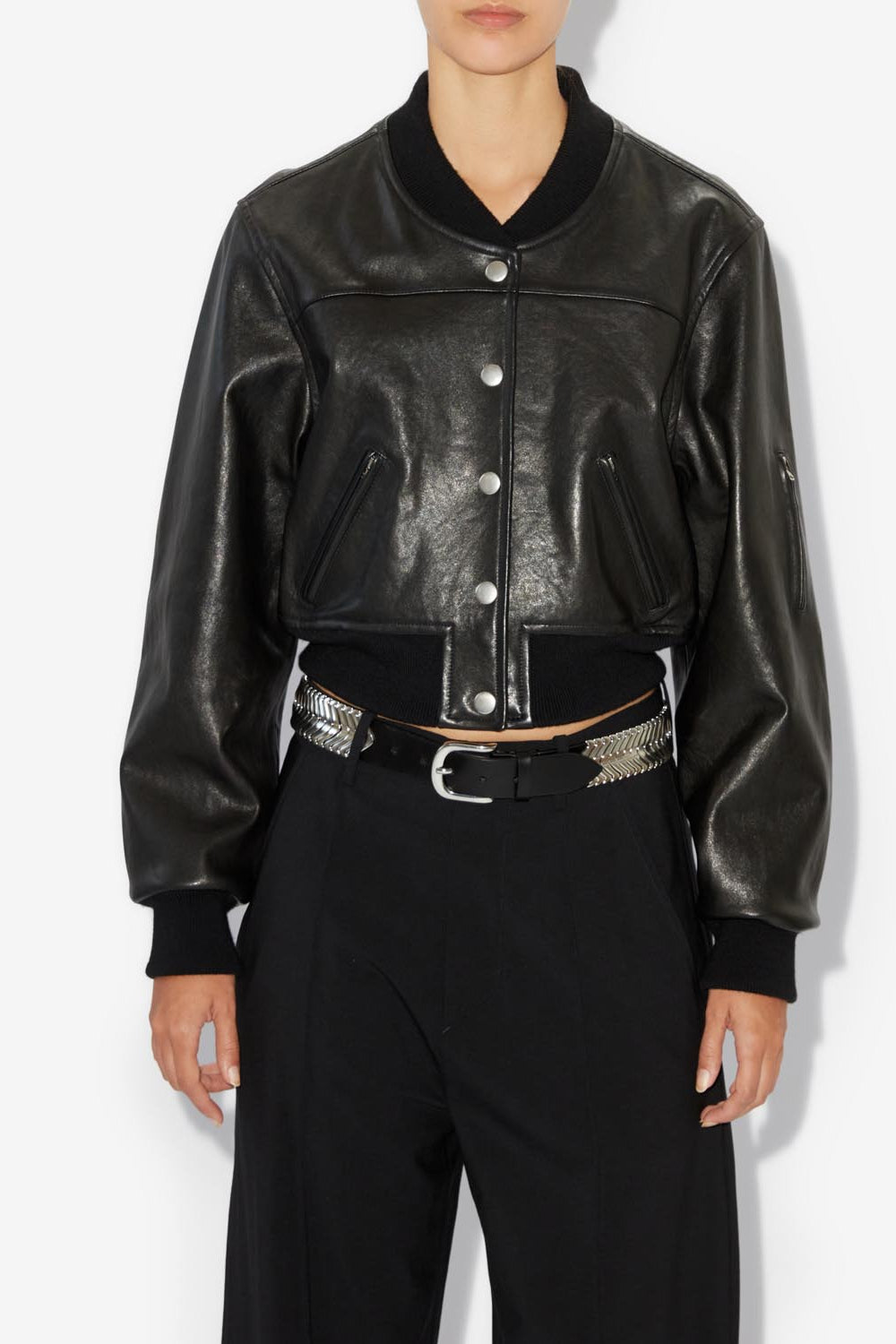 Leather jacket adriel - Black - Woman - 4