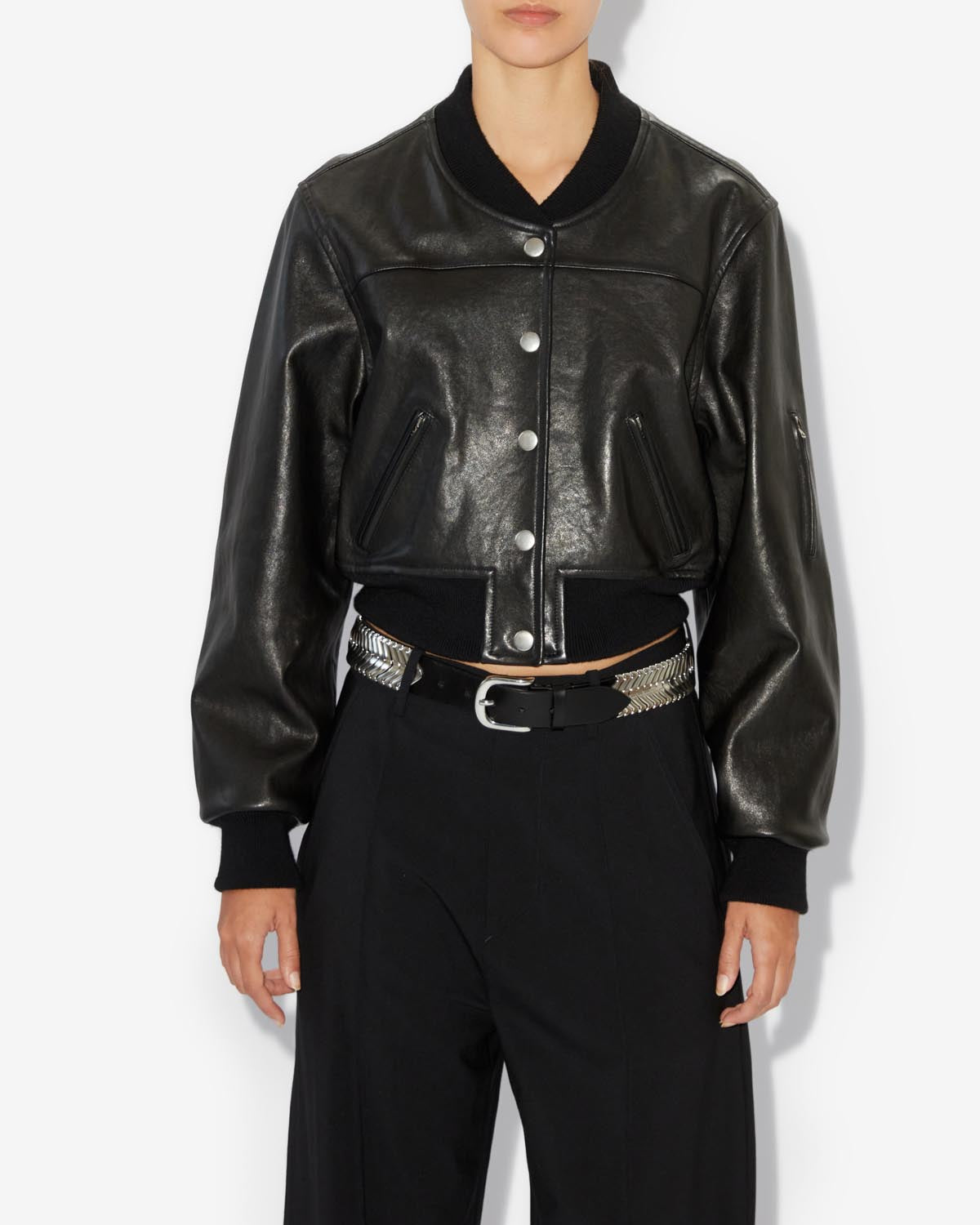 Leather jacket adriel - Black - Woman - 3