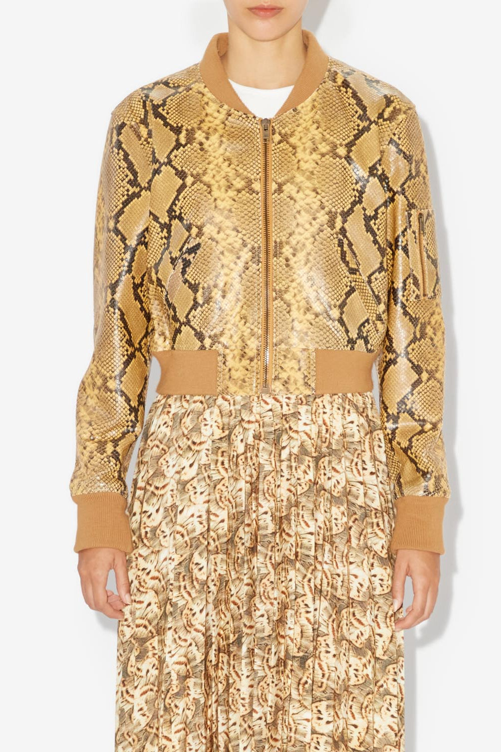 Short leather jacket cerem - Natural - Woman - 4