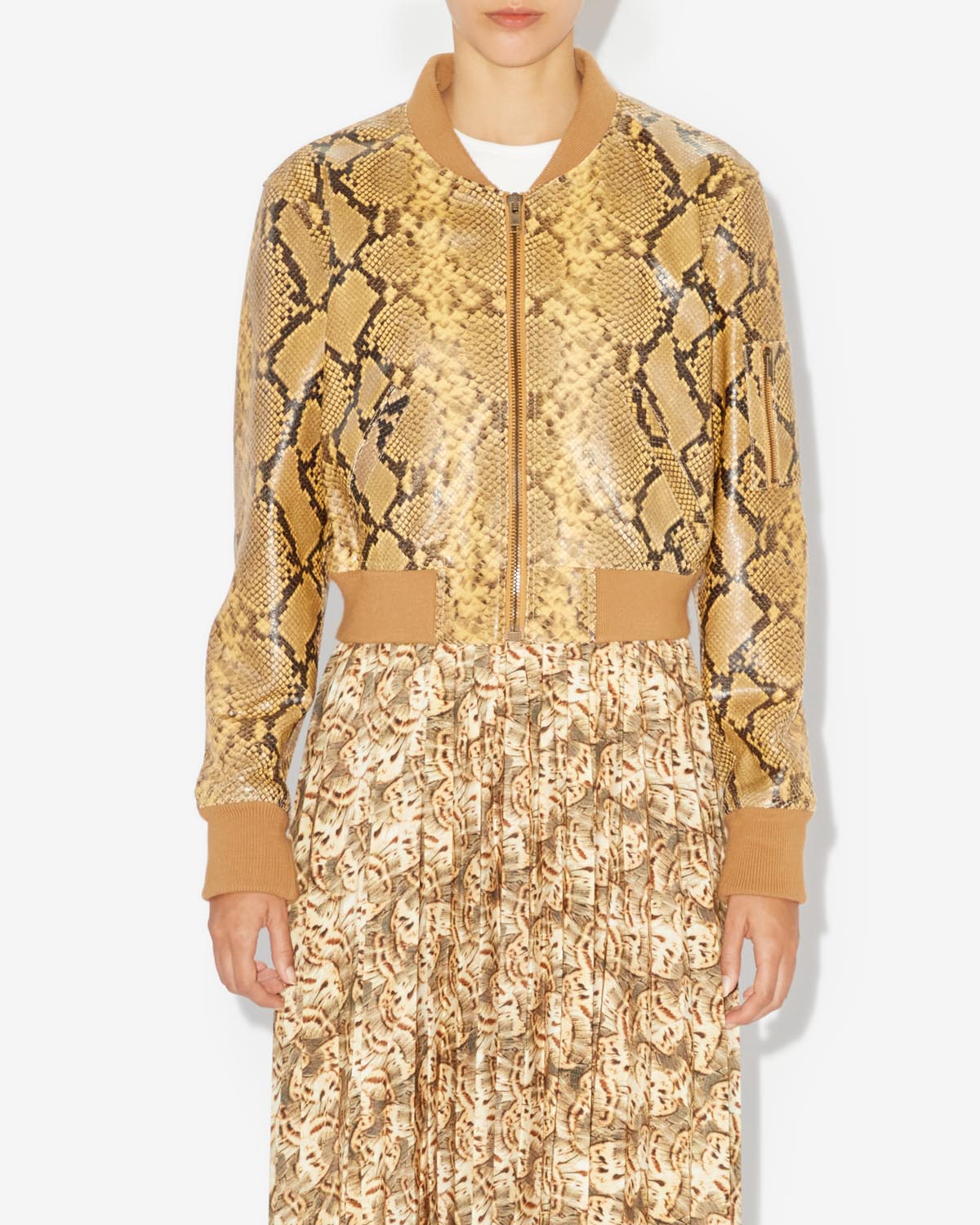 Short leather jacket cerem - Natural - Woman - 3