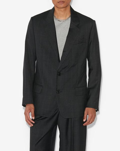 놀란 프린스 오브 웨일즈 울 소재의 수트 재킷 - Anthracite - Man - 6