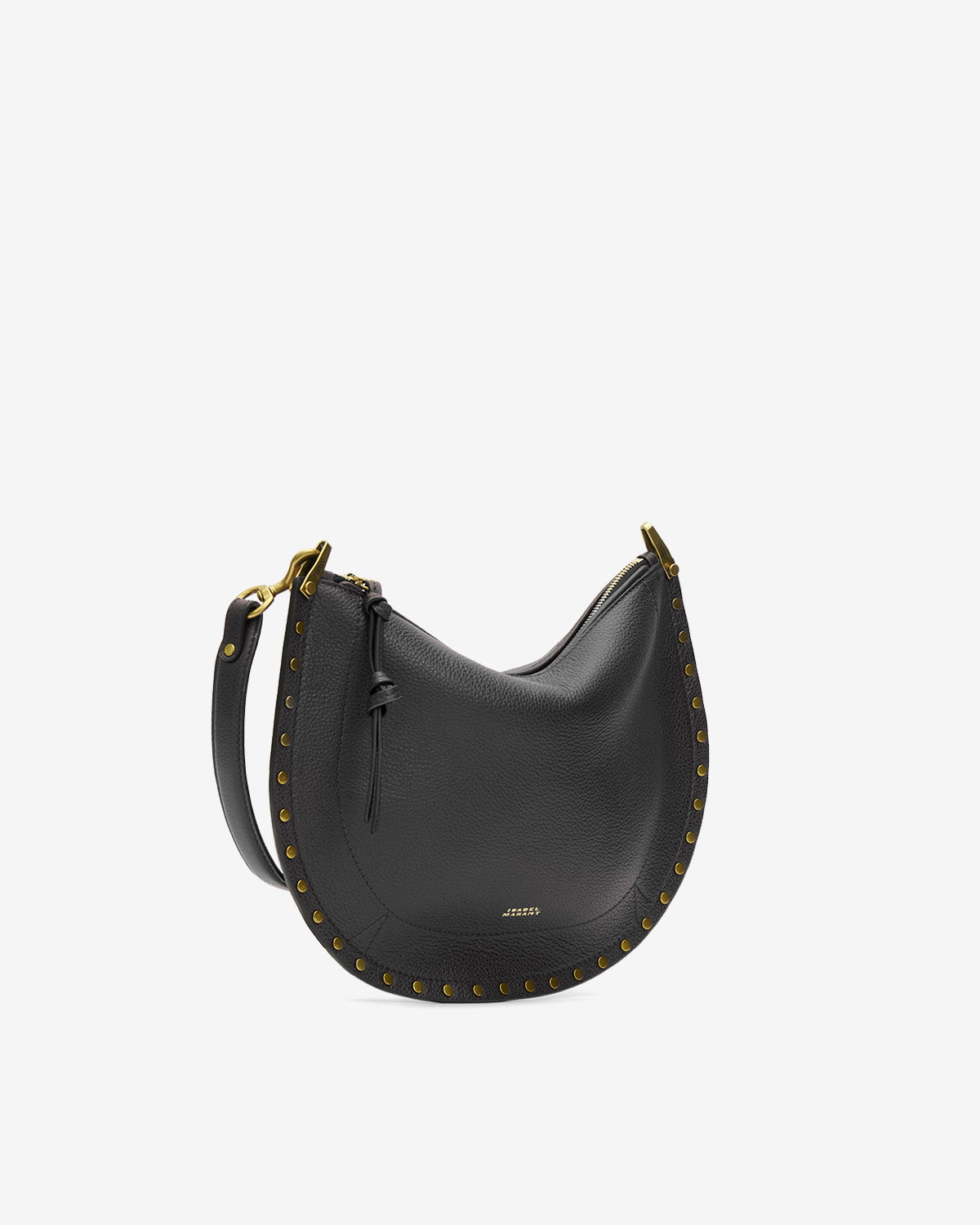 OSKAN SOFT ZIP SHOULDER BAG Woman black | ISABEL MARANT Official