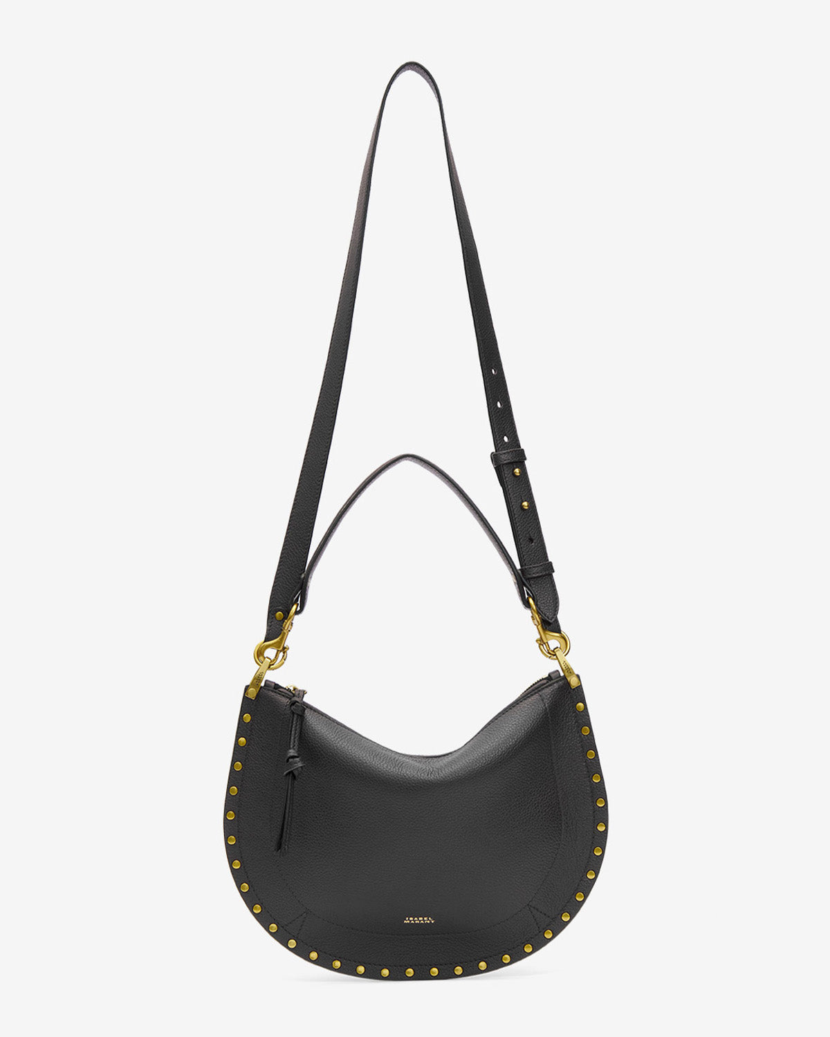 OSKAN SOFT ZIP SHOULDER BAG Woman black | ISABEL MARANT Official