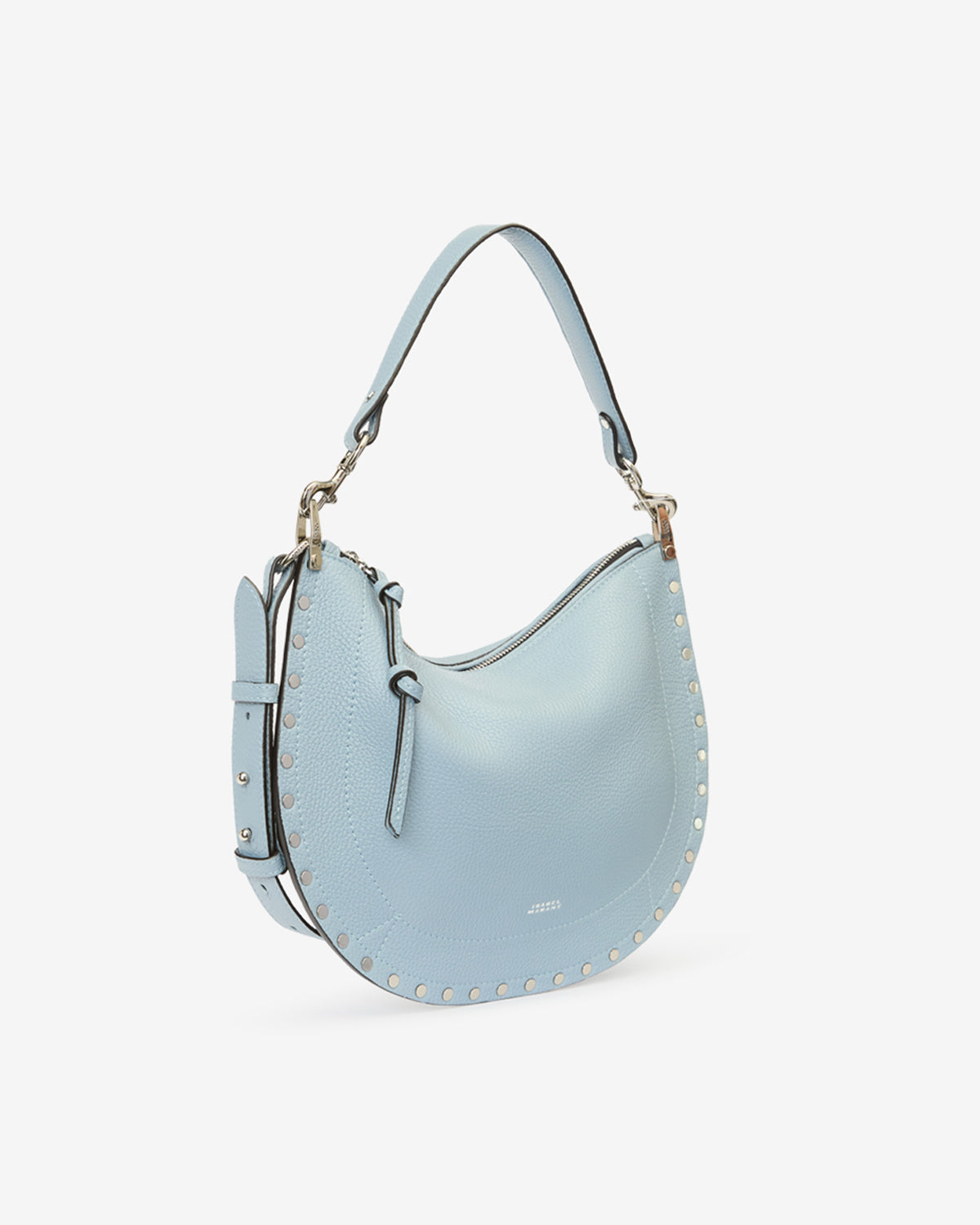 OSKAN SOFT ZIP SHOULDER BAG Woman light blue | ISABEL MARANT