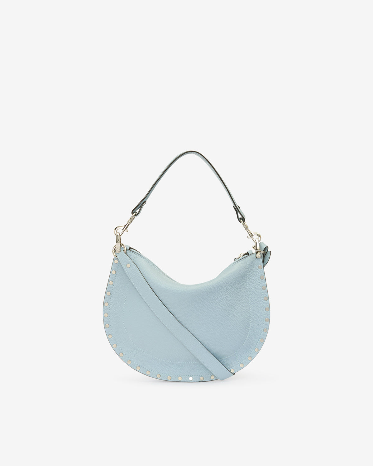 OSKAN SOFT ZIP SHOULDER BAG Woman light blue | ISABEL MARANT
