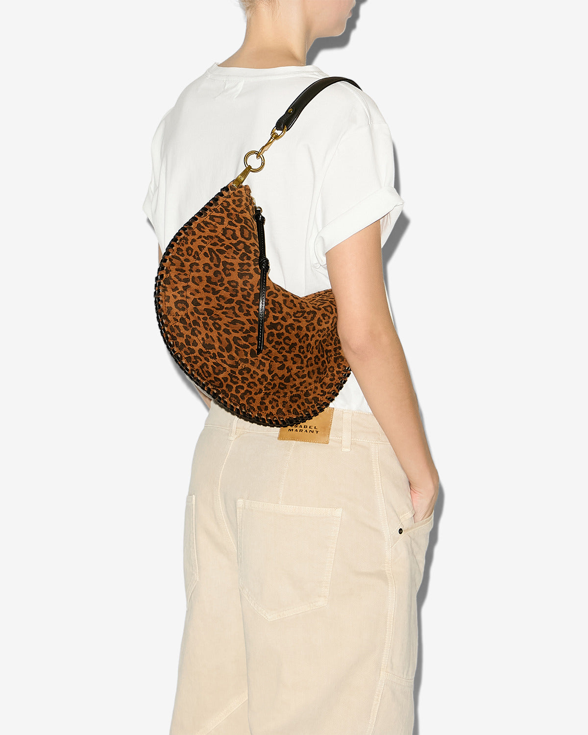 Oskan soft zip 프린트 스웨이드 가죽 백 - Leopard - Woman - 4