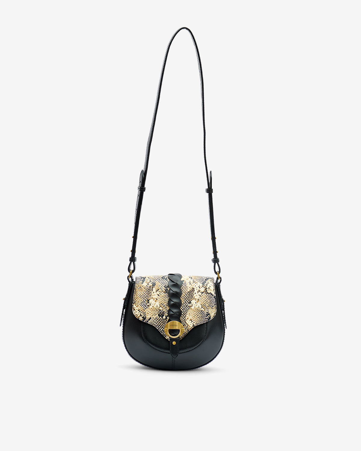 Altay small leather shoulder bag - Black-beige - Woman - 6