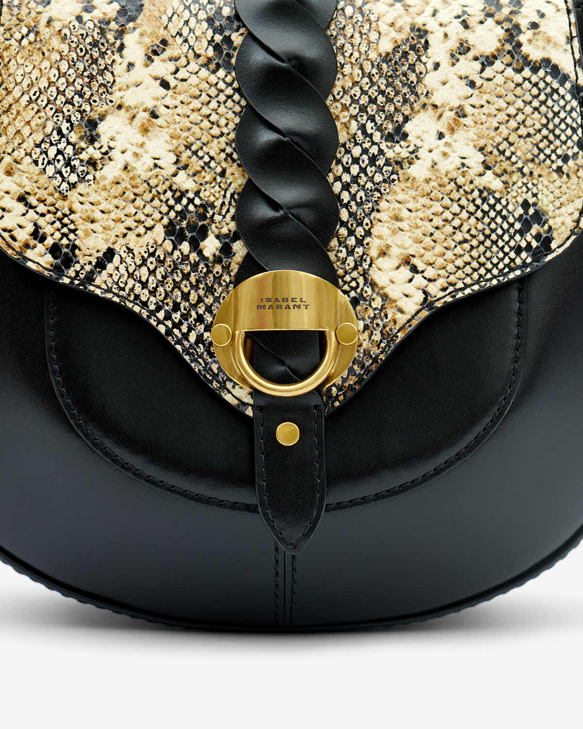 Altay small leather shoulder bag - Black-beige - Woman - 3