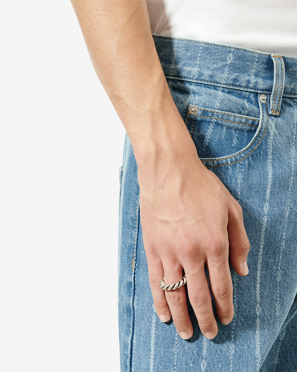 Roy 真鍮 編み込み バングルリング - 銀 - Man - 2