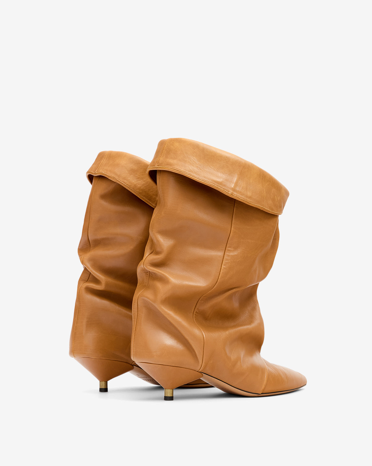 Edrik draped leather boots - Fauve - Woman - 2