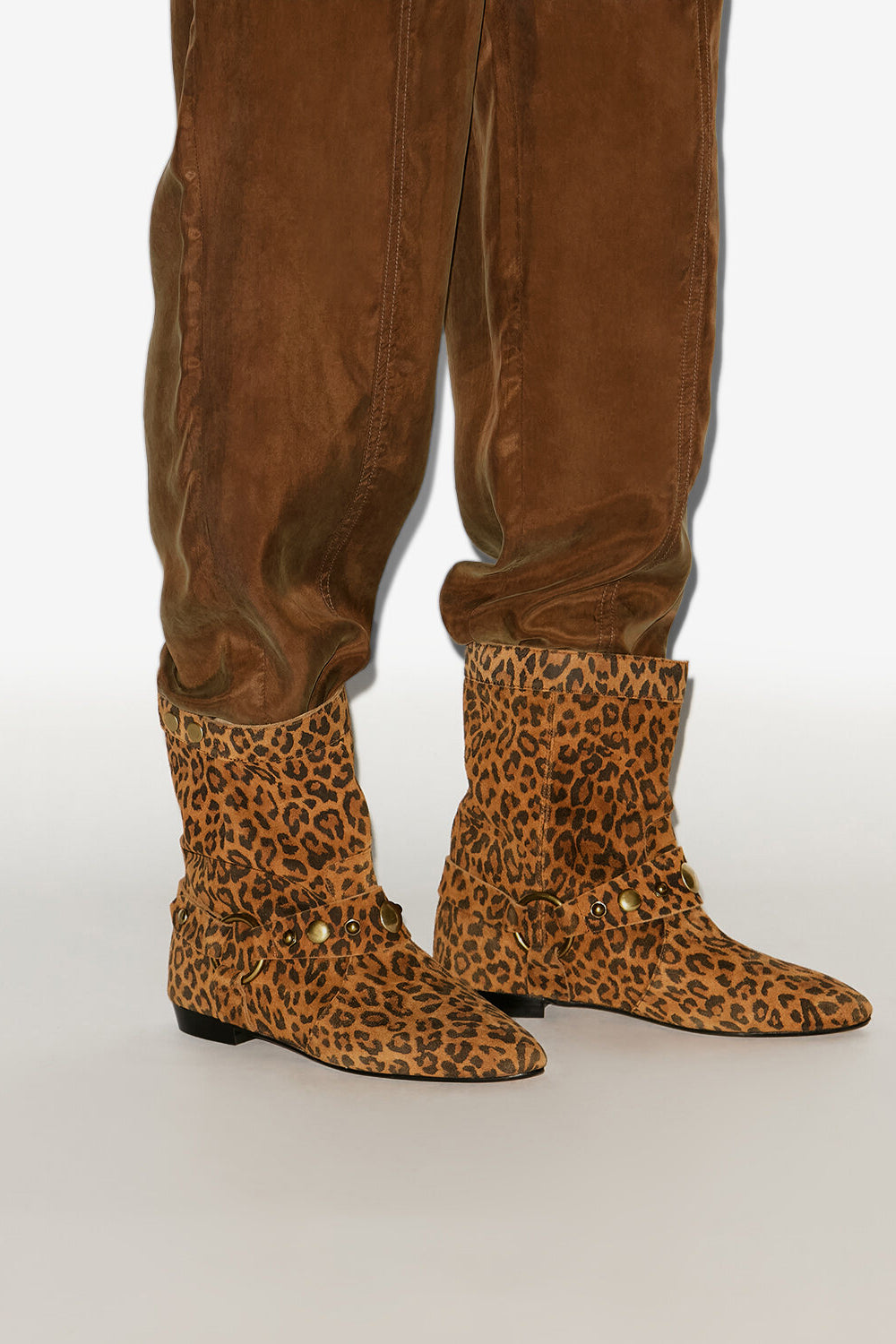 Stania プリント入りカーフスエードレザー製 フラットブーツ - Leopard - Woman - 5