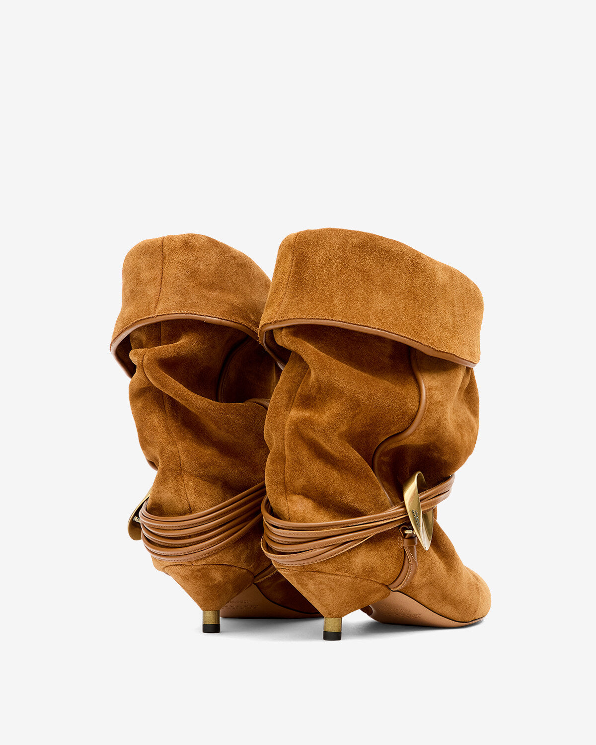 Stivali edrika drappeggiati - Cognac - Woman - 2
