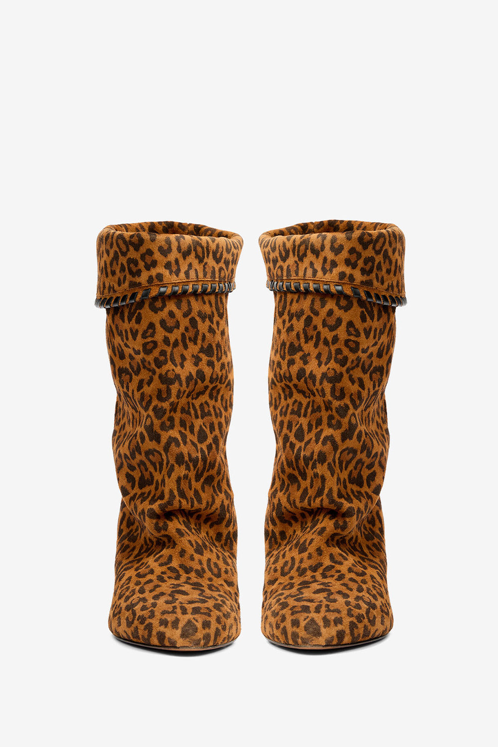 Stivali dalby drappeggiati in pelle scamosciata - Leopard - Woman - 4