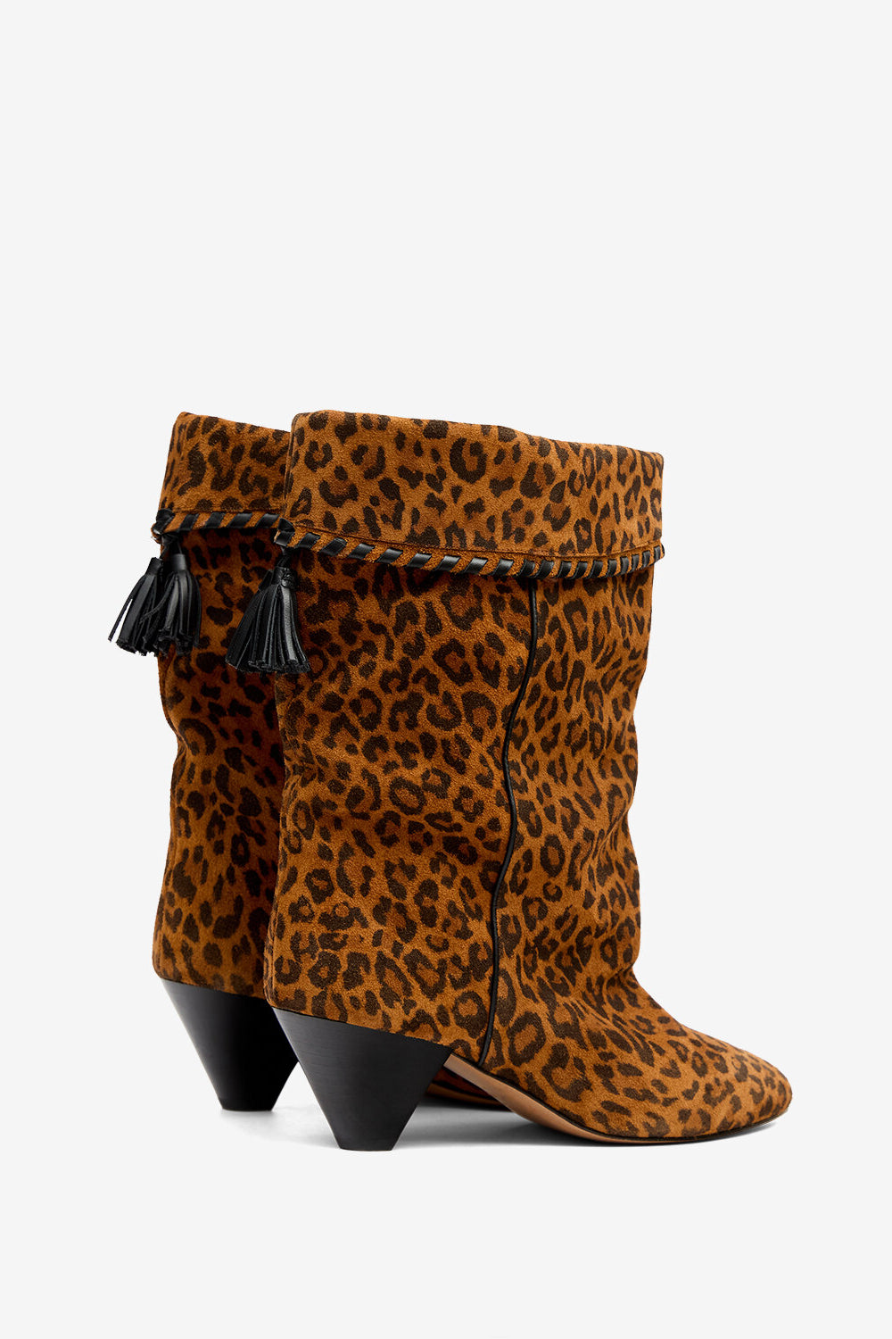 Stivali dalby drappeggiati in pelle scamosciata - Leopard - Woman - 2
