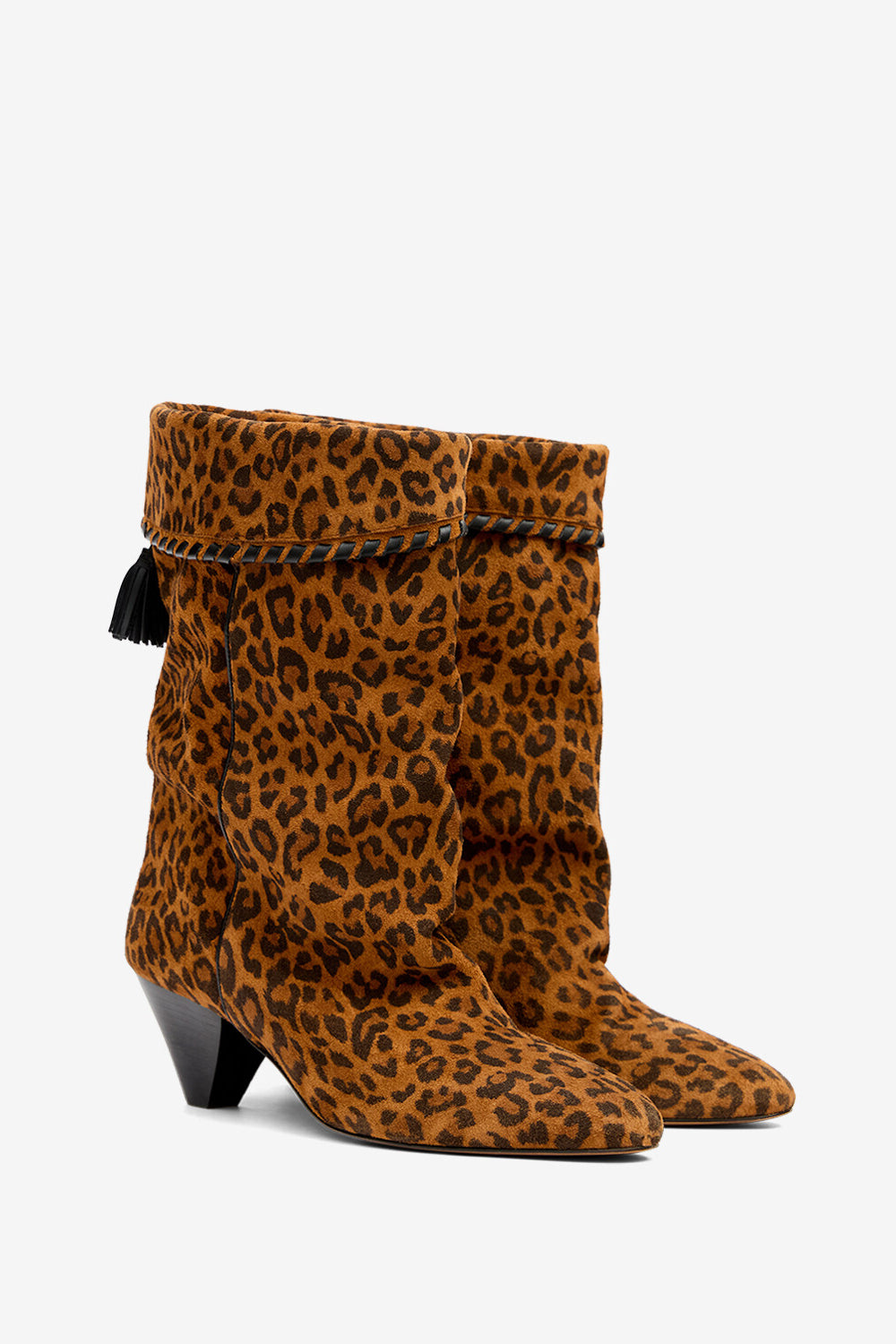 Stivali dalby drappeggiati in pelle scamosciata - Leopard - Woman - 3