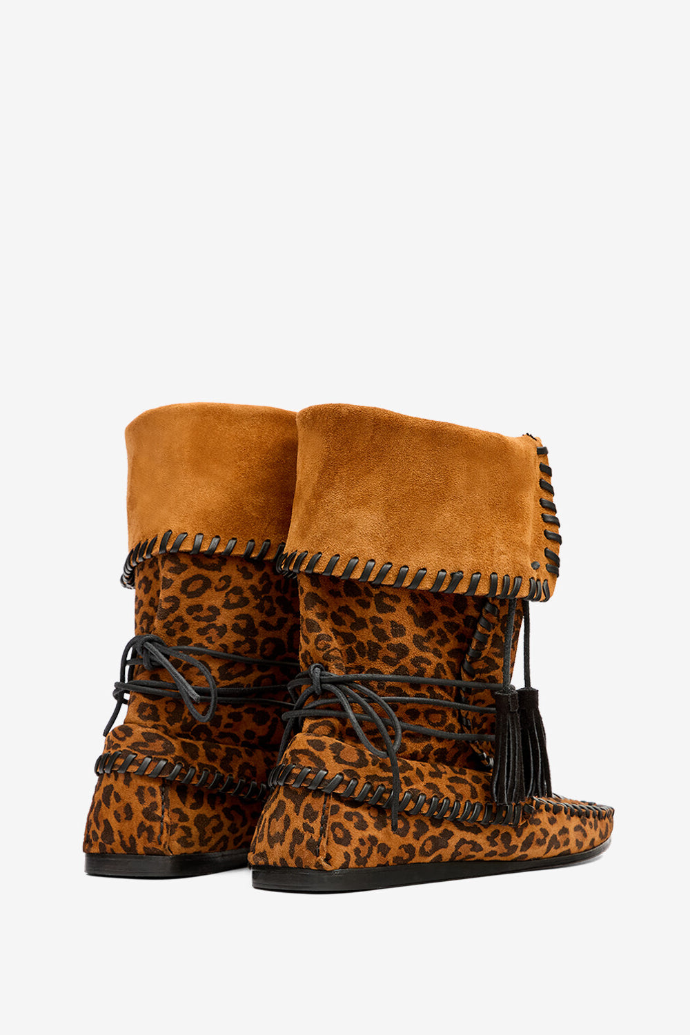 Stivali winki in pelle scamosciata e intrecciata - Leopard - Woman - 2