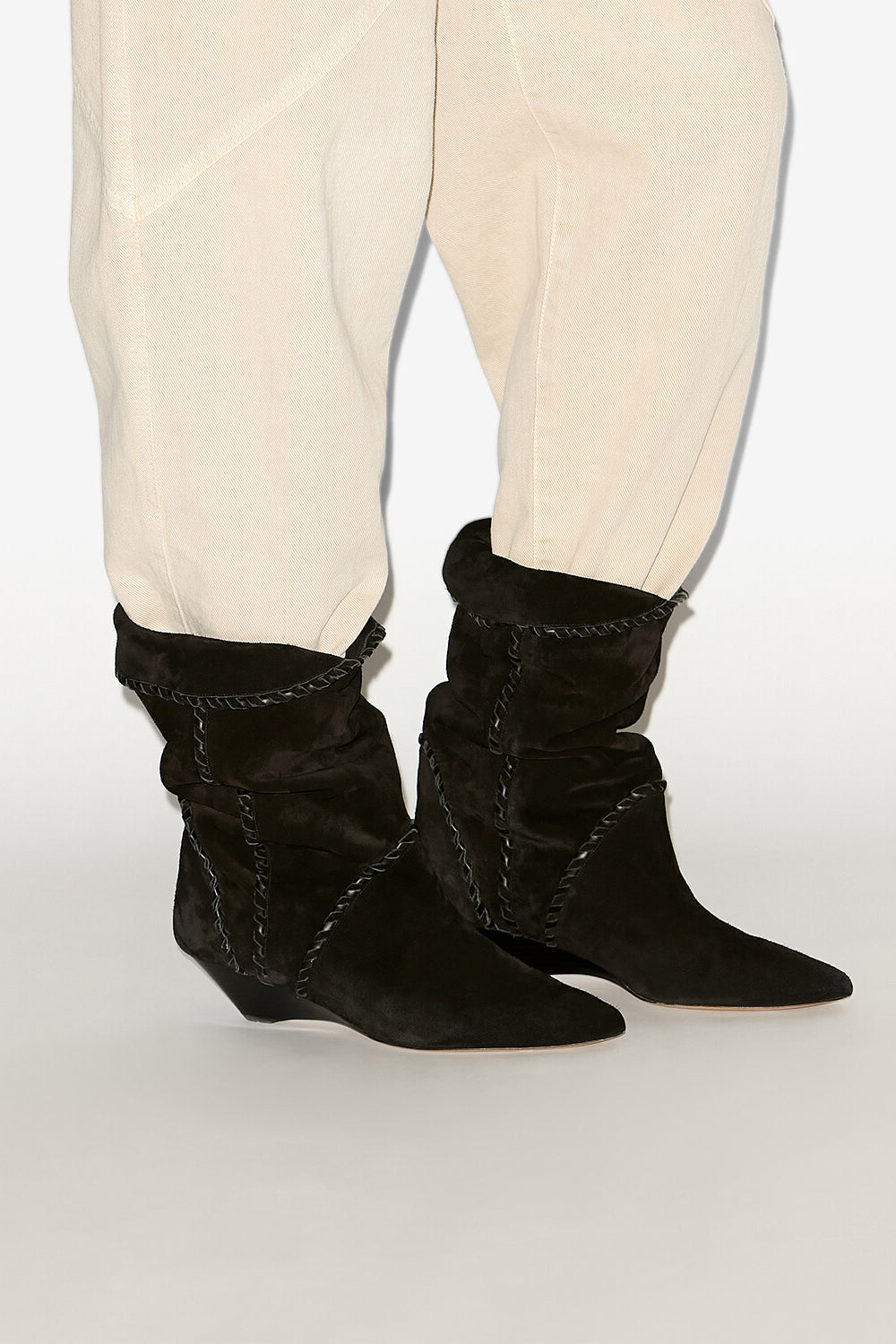 Edoa suede calfskin leather boots - Black - Woman - 5