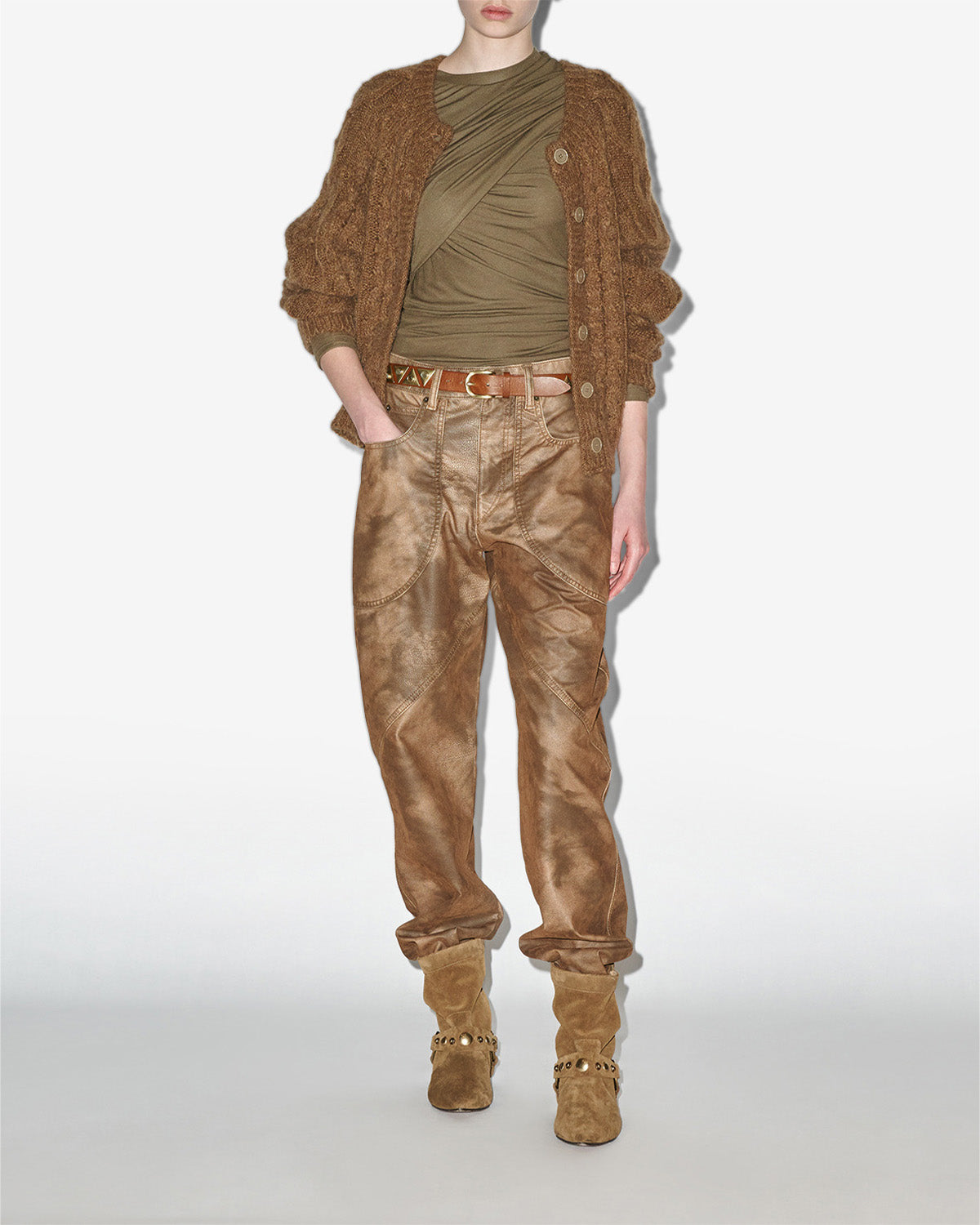 Yara cable knit cardigan - Bronze - Woman - 1