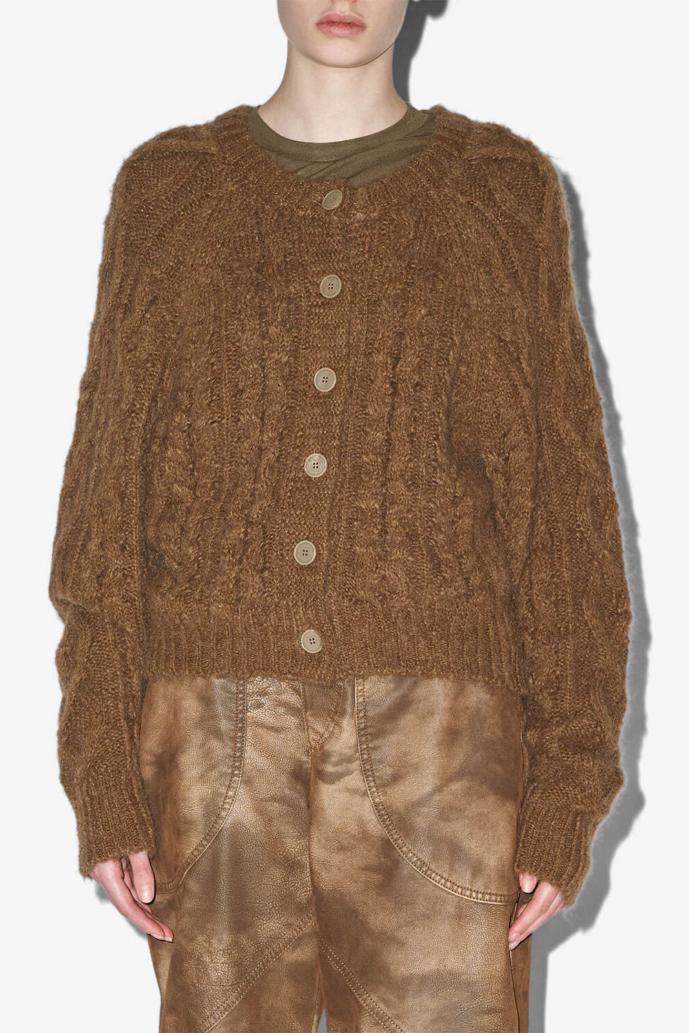 Cardigan yara in maglia ritorta - Bronzo - Woman - 4