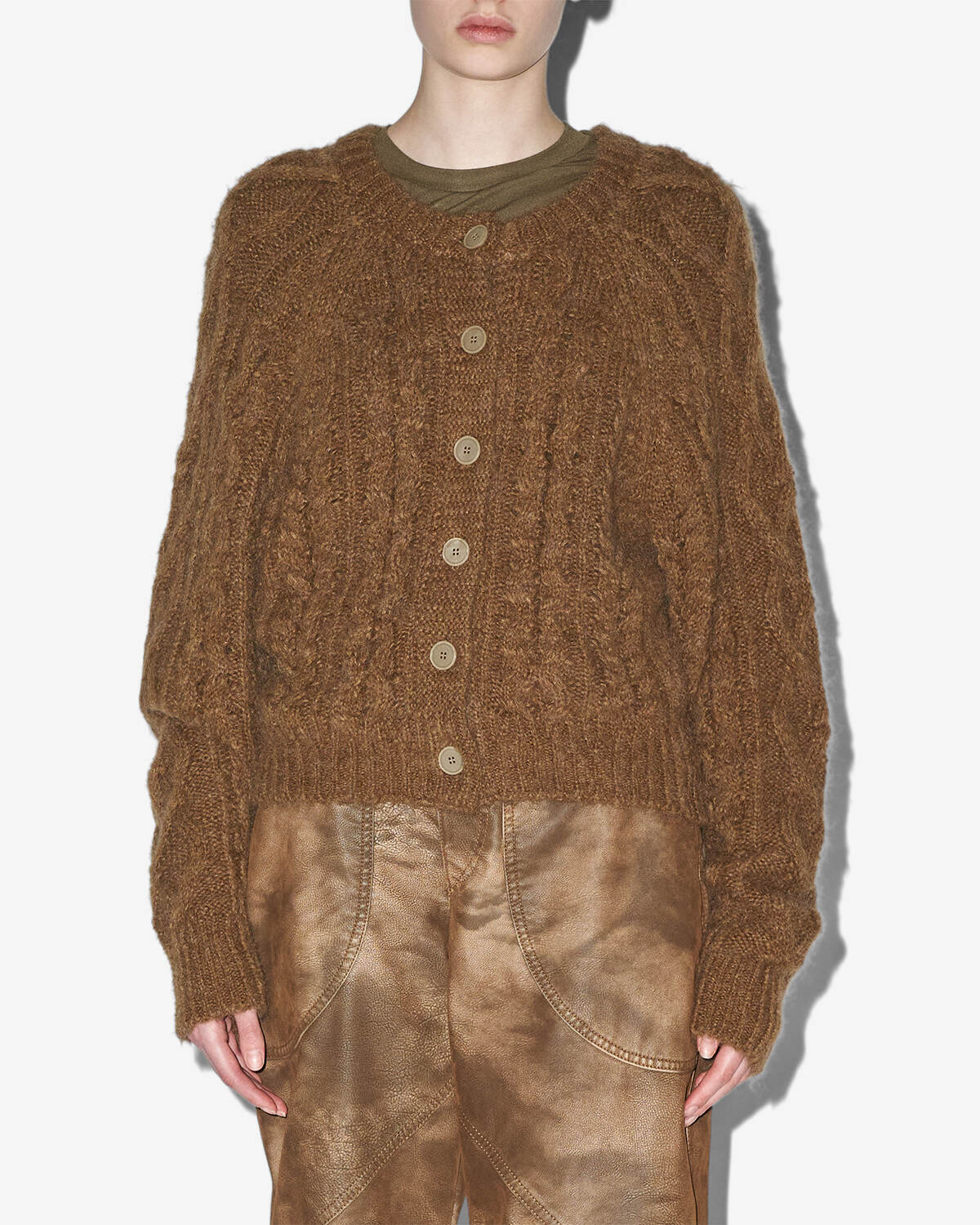 Yara cable knit cardigan - Bronze - Woman - 3