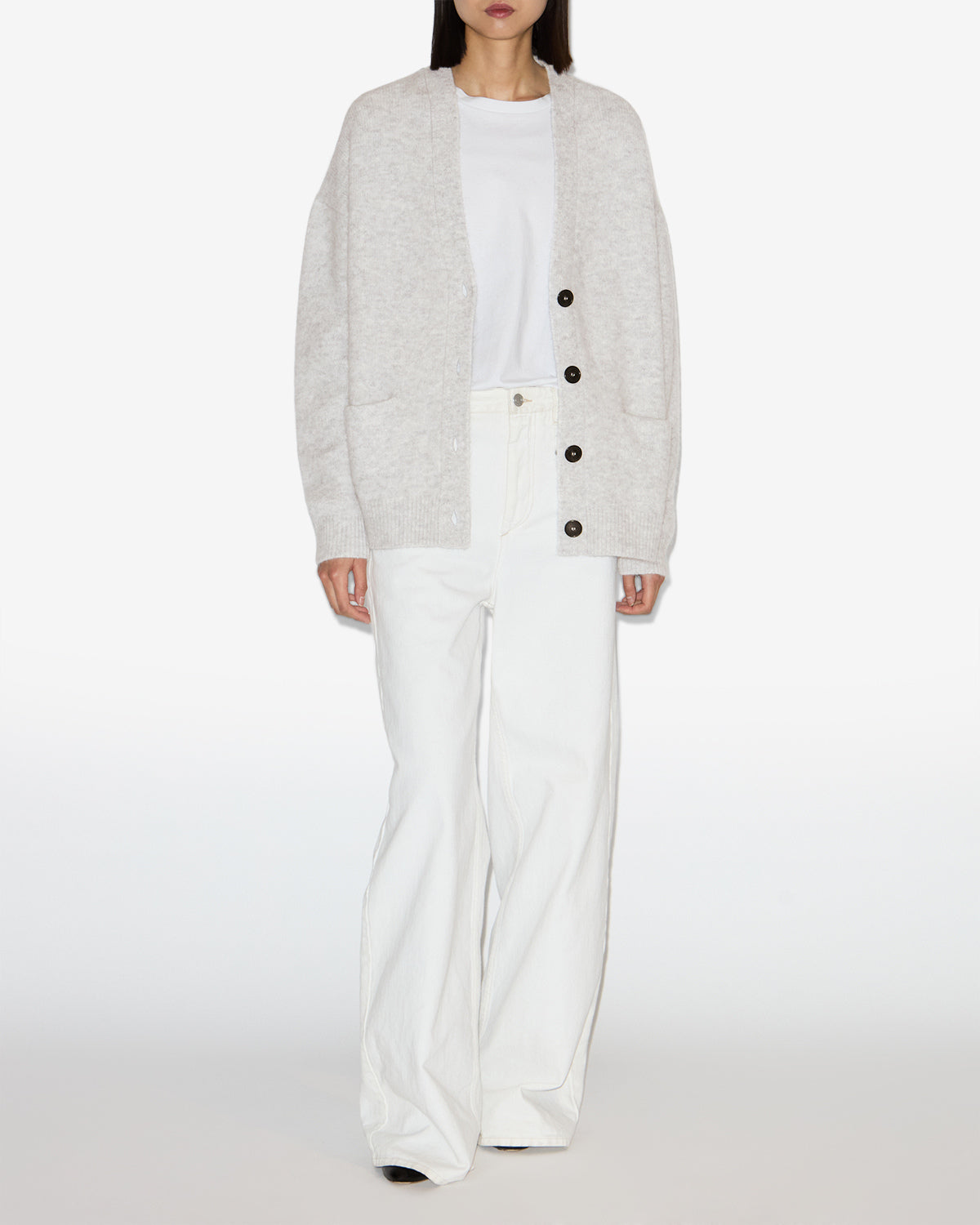 EBORAH CARDIGAN Woman light gray | ISABEL MARANT Official online store