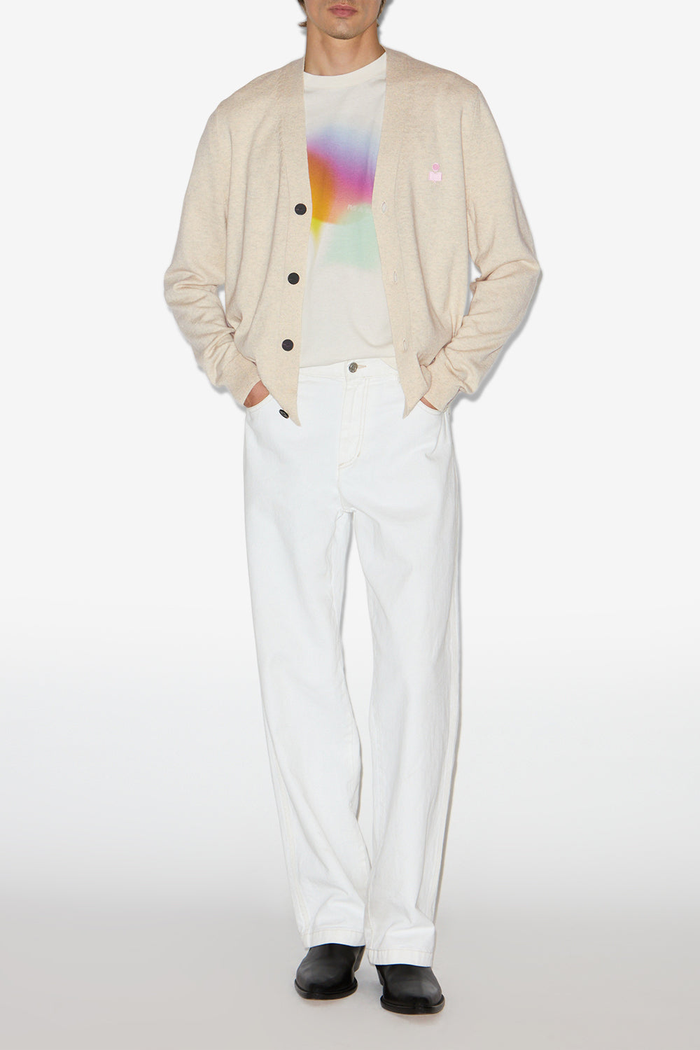 Cardigan melvin - Gris clair-rose - Man - 2