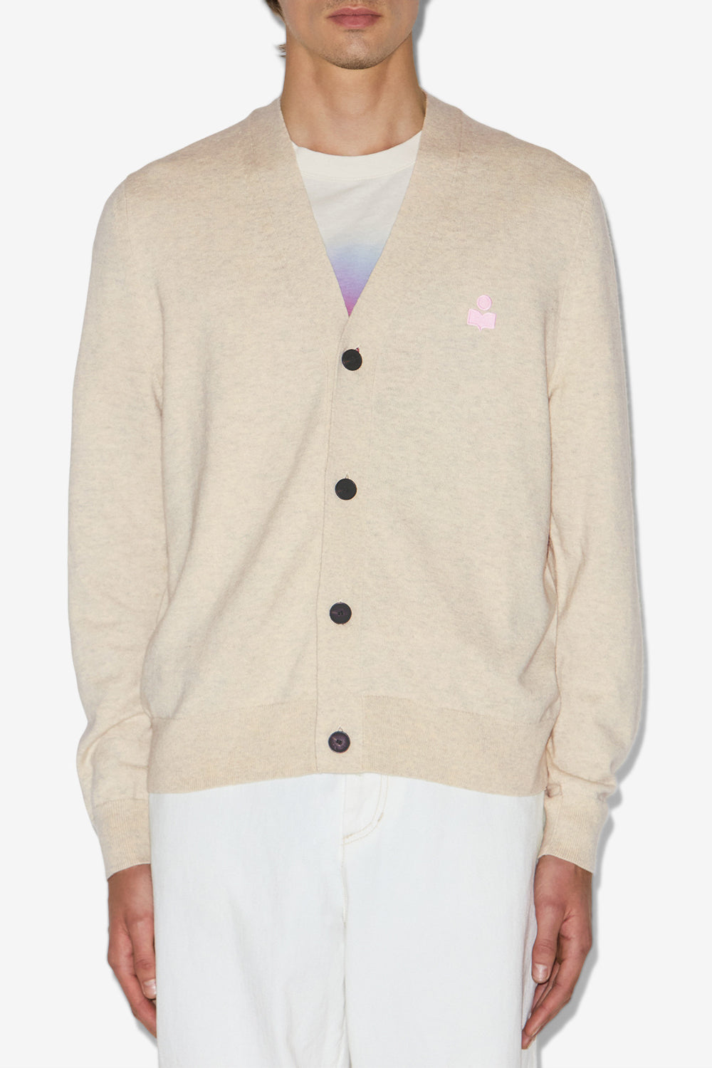 Cardigan melvin - Gris clair-rose - Man - 4