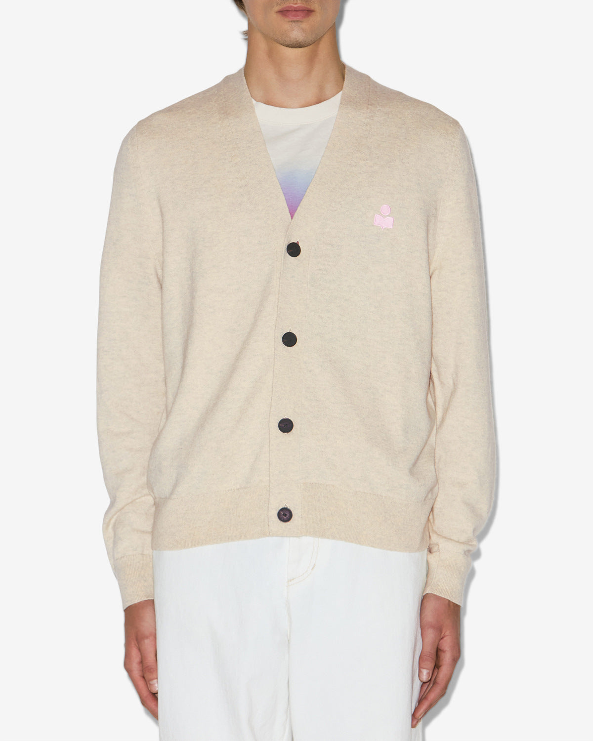 Cardigan melvin - Gris clair-rose - Man - 3