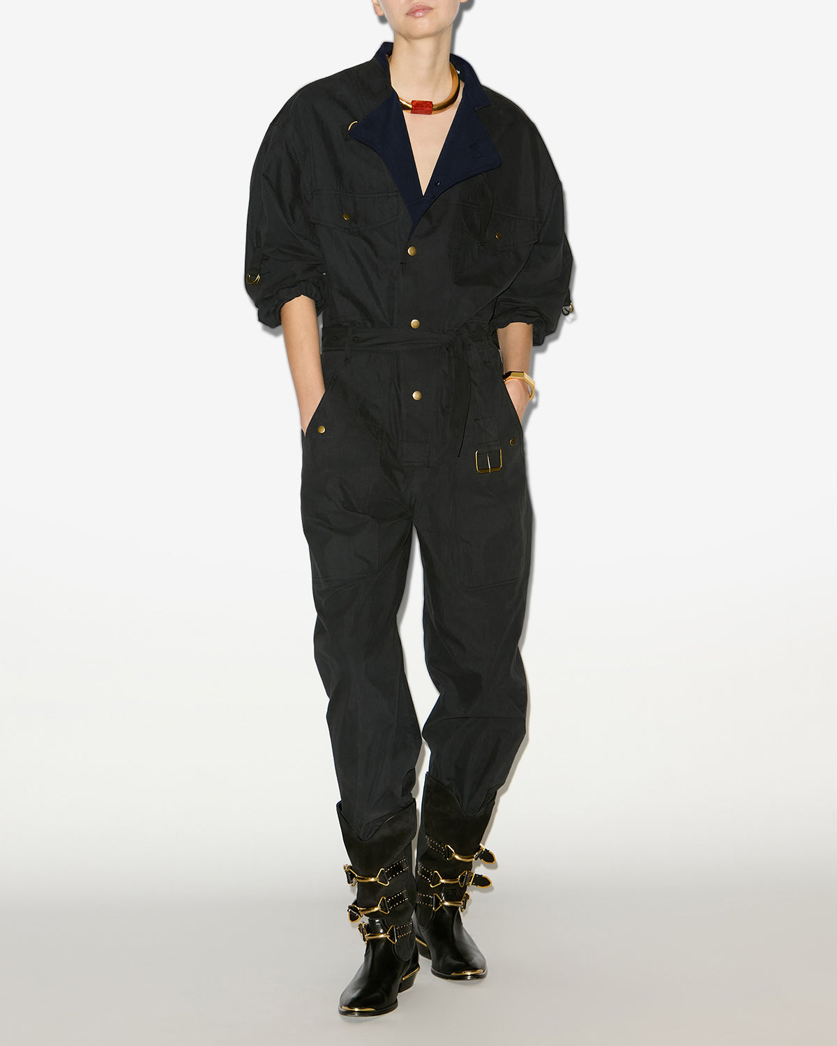 Dahona cotton pantsuit - Black - Woman - 1