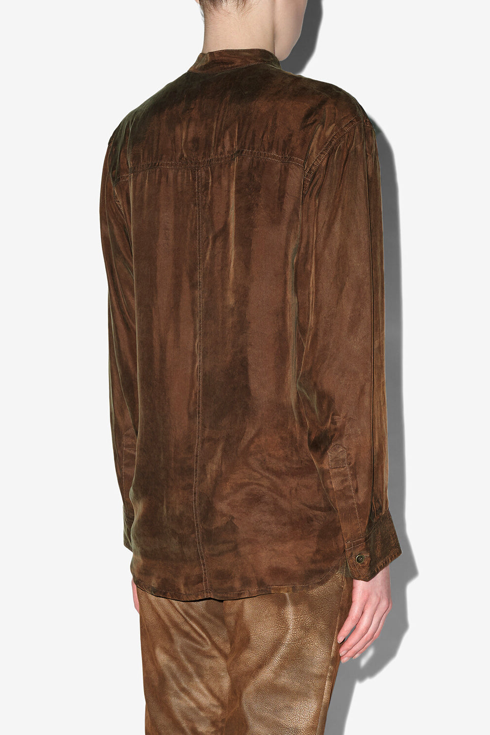 Camisa zetta de satén lavado - Tabacco - Woman - 4