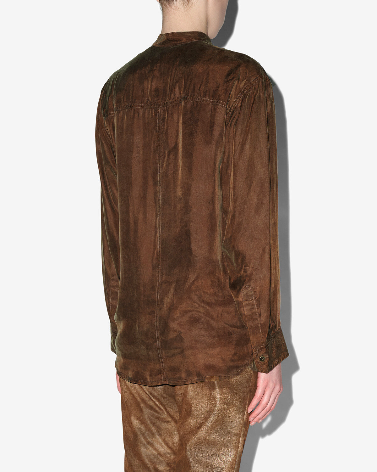 Zetta washed satin shirt - Tabacco - Woman - 3