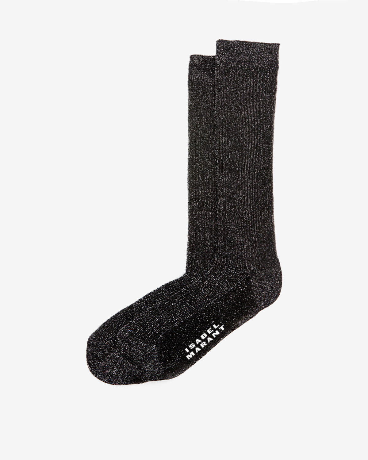 Loula high lurex socks - Black and silver - Woman - 1