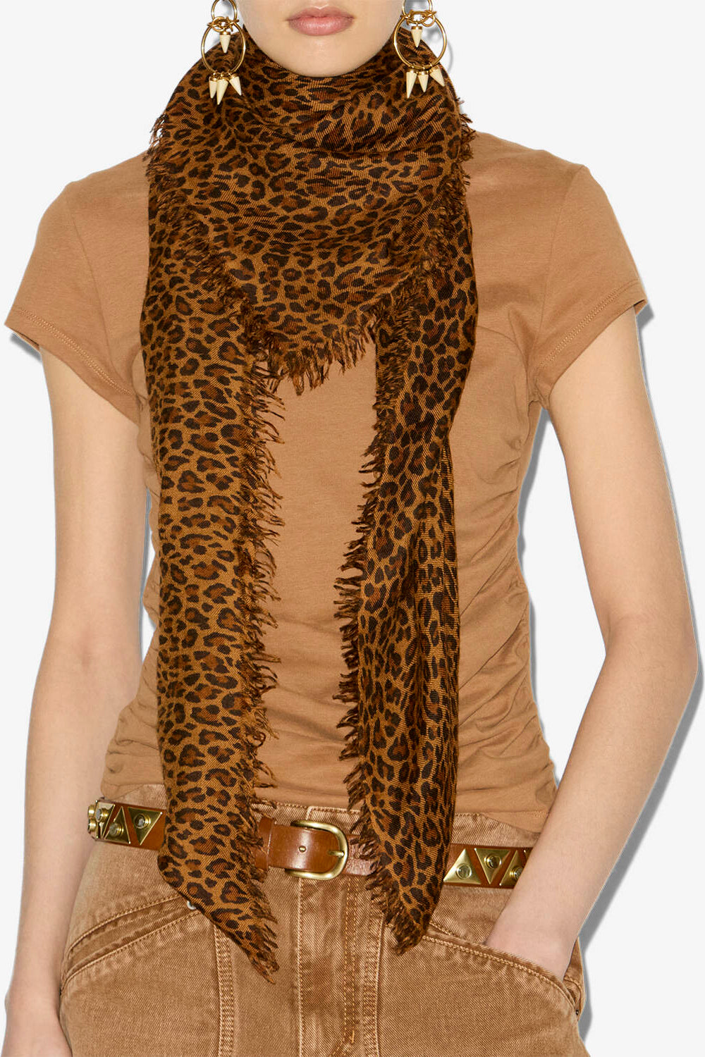 Sciarpa madicia in lana e cashmere - Leopard - Woman - 2