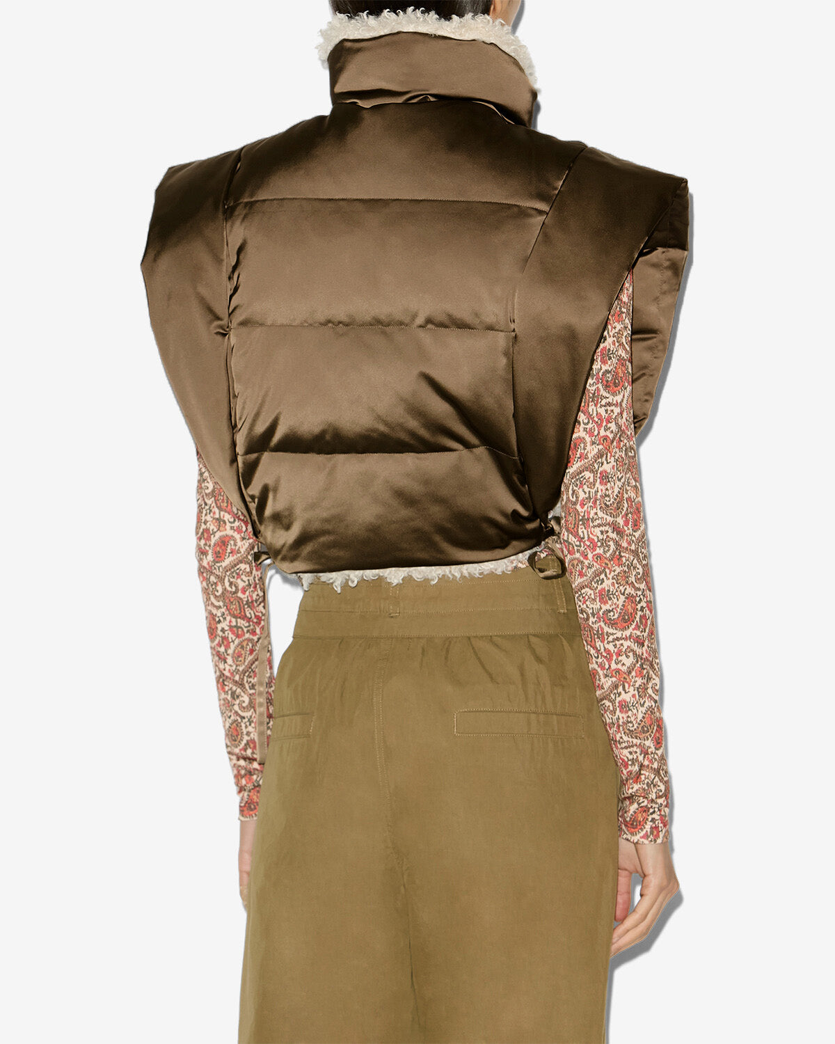 Wendbare weste hoodiali ohne ärmel - Khaki - Woman - 4